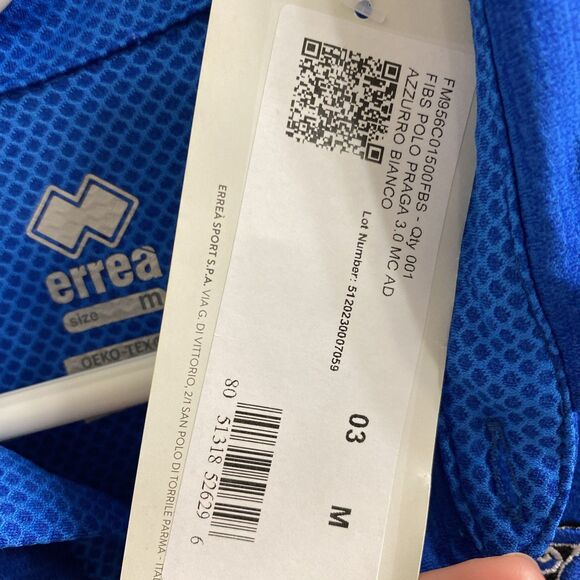 Errea Italia Oeko-Tex Medium Men’s Polo - Picture 7 of 12